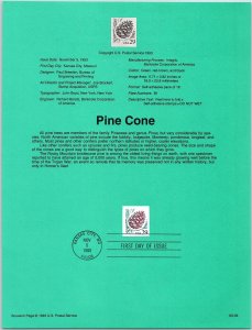 USPS SOUVENIR PAGE PINE CONE FROM SELF-ADHESIVE PANE OF 18 (1993)