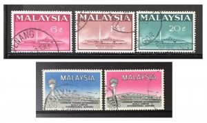 MALAYSIA 1965 NATIONAL MOSQUE & INTERNATIONAL AIRPORT KL 2 sets Used SG#15-19