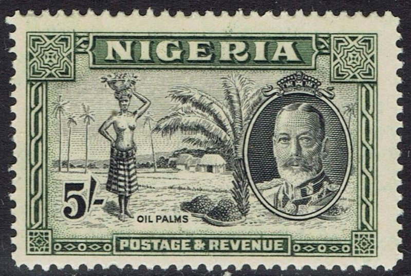 NIGERIA 1936 KGV PICTORIAL 5/- MNH ** 