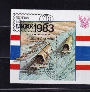 LI06 Laos 1983 International Stamp Exhibition Bangkok '83 used mini sheet