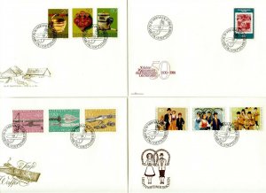 LIECHTENSTEIN Sc#687-703 1980 Six Complete Sets on Cacheted Unaddr. FDCs