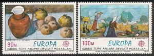 Turkey-Cyprus  26-27 MNH 1975 Europa-Paintings