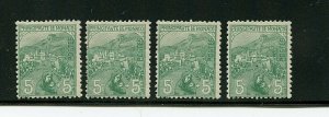 Monaco #B3 X (4) (MO746) View of Monaco 5 + 5, M, LH, FFVF, CV$70.00