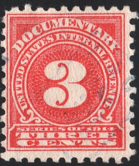 R209 3¢ Documentary Stamp (1914) Used