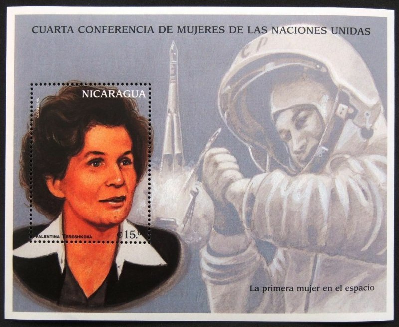 Nicaragua 1996 - Famous Women - Valentina Tereshkova - Souvenir sheet - MNH