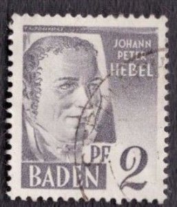 Germany -French Occupation Baden 1947 -  5n1 Used