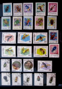 WORLDWIDE - TOPICAL STAMPS - 100 INSECTS