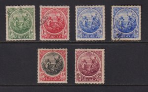 Barbados - Six from 1916 set, cat. $ 30.50