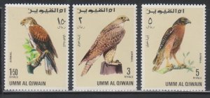 Umm Al Qiwain, Birds of Prey, Airmail (MI# 230A-232A) MH SET