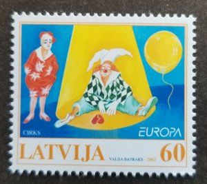 *FREE SHIP Latvia Europa CEPT Circus 2002 Clown Balloon Heart Love (stamp) MNH