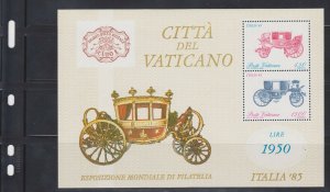 1985 Vatican City Sc# 767A: Italia '85 Philatelic Exhibition MNH Souvenir Sheet