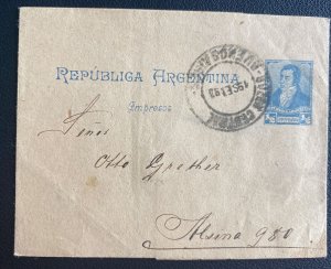 1892 Buenos Aires Argentina Postal Stationery Wrapper Cover Domestic Used