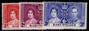 BASUTOLAND GVI SG15-17, 1937 CORONATION set, M MINT. 