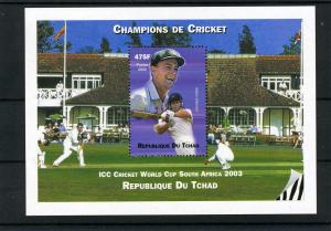 Chad 2002 ICC CRICKET Adam Gilchrist s/s perforated mnh.vf