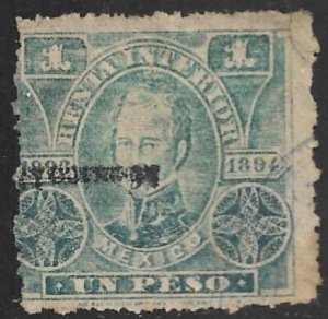 MEXICO 1893-94 1p President Victoria Internal Revenue Renta R111 MEXICO DF Used