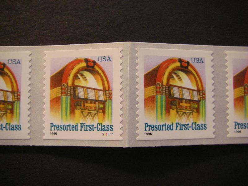 Scott 2912A, 25c Juke Box, PNC7 #S11111, backing fold, MNH