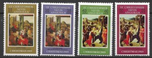 St. Christopher and Nevis Scott 202-205 MNH Christmas Set of 1969