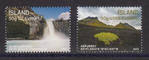 Iceland 2013 MNH Set of 2 Tourism Aldeyjarfoss, Hafursey