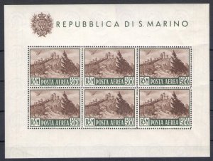 1951 SAN MARINO, Souvenir sheet View 500 Lire Bruno, n . 12 - Gorgeous Without