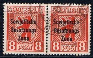 Germany,Sc.#10N24 used pair, vertical rubber grooves, Michel#202uy, cv.€160