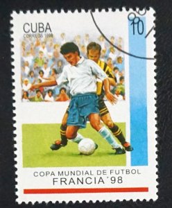 CUBA Sc# 3896  WORLD CUP OF SOCCER France football 10c  1998 used