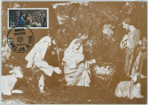 90236 - MALTA  - Postal History - MAXIMUM CARD - ART Religion XMAS  1977