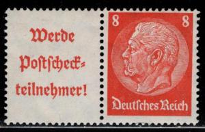 Germany Reich Scott # 420, label A16.2, mint hr, se-tenant, W87