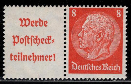 Germany Reich Scott # 420, label A16.2, mint hr, se-tenant, W87