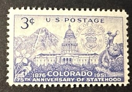 US # 1001 Colorado Statehood 3c 1951 Mint NH