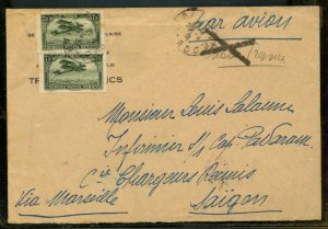 ?Jusqua airmail RARE RARE MAROCCO to SAIGON FR INDO CHINA, (VIETNAM) '31  Cover