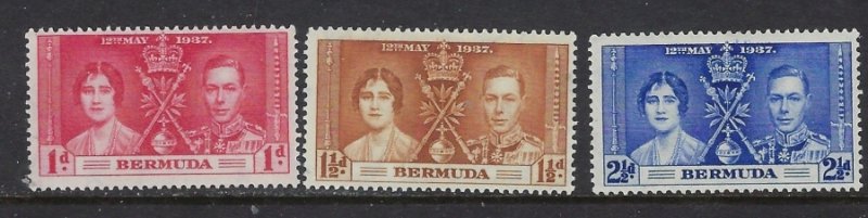 Bermuda 115-17 MH 1937 KGVI Coronation (ap6670)