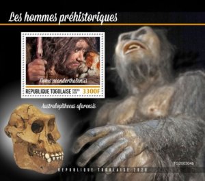 Togo - 2020 Prehistoric Humans - Stamp Souvenir Sheet - TG200304b