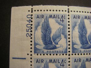 Scott C48, 4c Eagle in Flight, PB4 #25040 x4, Matched Set, MNH Durland Premium