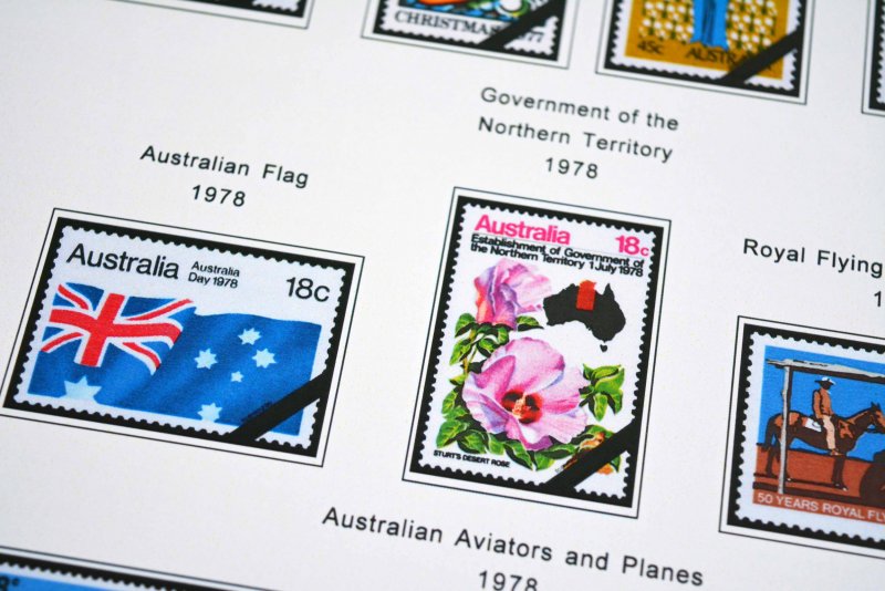 COLOR PRINTED AUSTRALIA 1976-1990 STAMP ALBUM PAGES (63 illustrated pages)