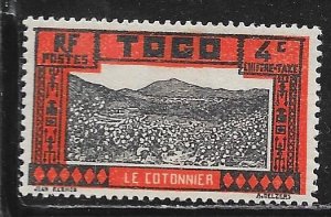 Togo J10: 4c Cotton Fiekd, MH, VF, gum dist.