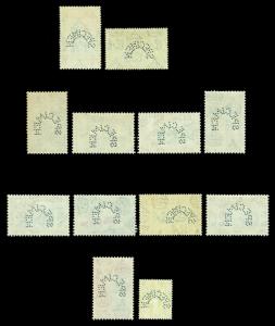 CEYLON  1938-49  KGVI  Pictorial set - SPECIMEN - perf.  SG 386s-397s  mint MLH 
