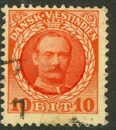 DANISH WEST INDIES 1908 10b FREDERIK VIII Portrait Issue Sc 44 VFU