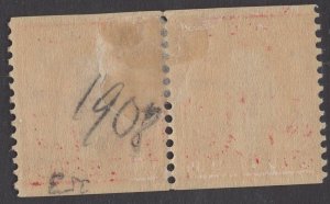 US #353 Two Cent Carmine Washington Coil Pair  MINT HINGED SCV $225