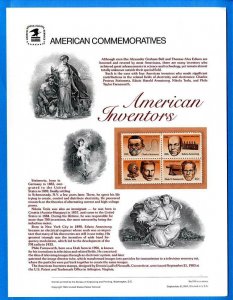 USPS COMMEMORATIVE PANEL #199 AMERICAN INVENTORS #2055-58
