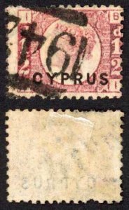 Cyprus SG1 1/2d Plate 15 with 942 Larnaca pmk Cat 110 pounds