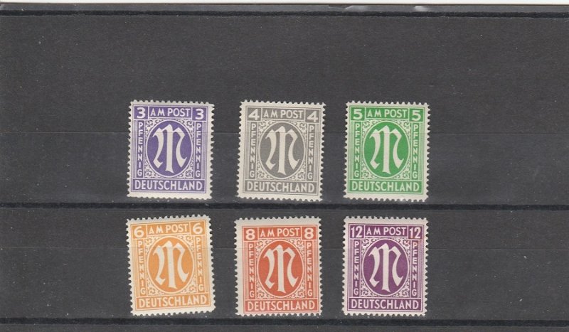 Germany  3N2b-3N8b  MNH  (1945 A.M.G. Issue)