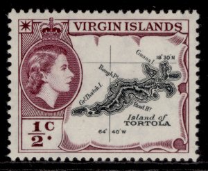 BRITISH VIRGIN ISLANDS QEII SG149, ½c black & reddish-purple, NH MINT.