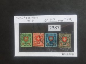 $1 World MNH Stamps (2387) Switzerland #200-203, see image