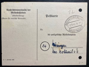 1946 Oberndorf Germany Allied occupation Commercial Postcard Cover To Bosingen