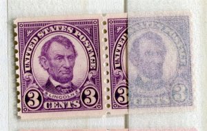USA; 1923-24 early COIL STAMP fine MINT MNH Unmounted 3c. PAIR