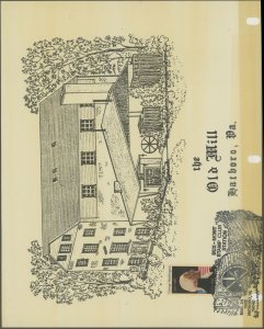 US 1952 Bux-Mont Stamp Club Station. Commemoration of The Old Mill, Hatboro, PA.