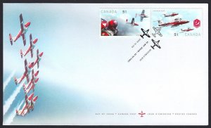 CANADIAN AIR FORCES SNOWBIRDS = Fighter Jets = Official FDC Canada 2006 #2159a