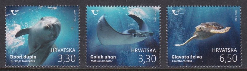 Croatia, Fauna, Sea Life, Dolphins, Fishes, Turtles MNH / 2021