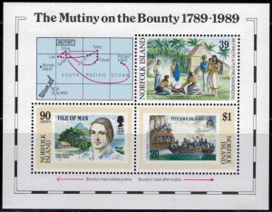 ZAYIX 1989 Norfolk Island 456 MNH Bounty Mutiny Joint Issue Isle of Man 0127SB08