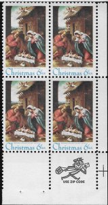 US#1414a 6c Christmas Pre-Canceled Zip block of 4 (MNH) CV $1.00